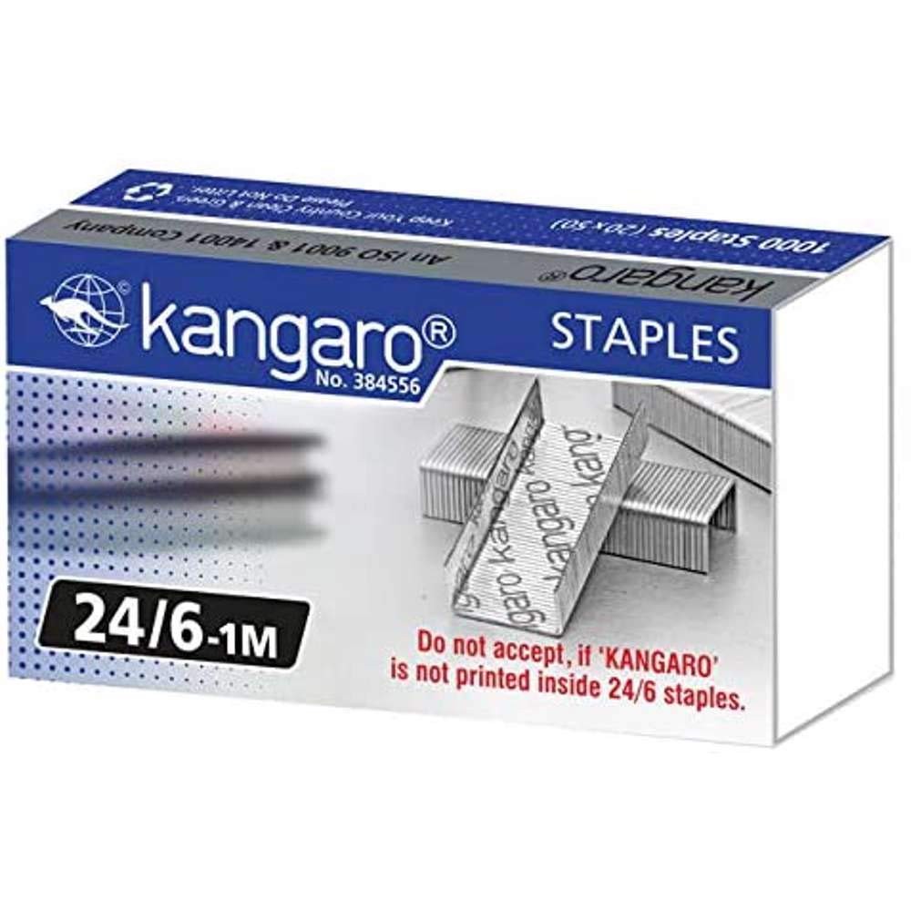 Kangaro Heavy Duty Size 24/6 Big Stapler pin Use for School, Offices, Home, Colleges, and Many More Pack of 20 Box (Kangaro Original Staple pin)
